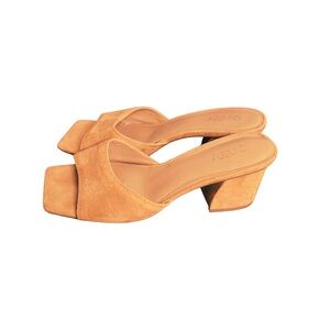 Abound Tan Faux Suede Square Toe Block Heel Mules - Size 8